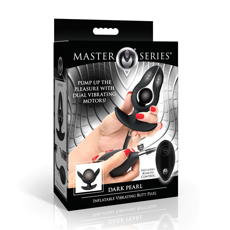 Dark Pearl Plug Anal con Inflado y Vibracion con Control Remoto