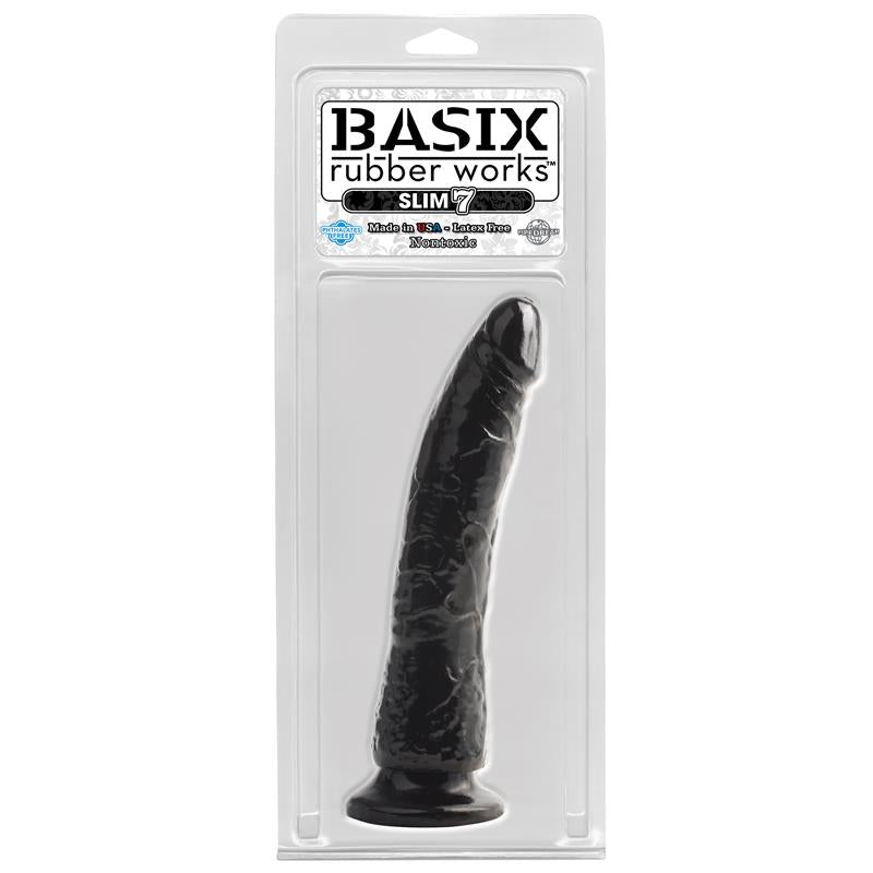 Dildo Slim 1778 cm con Ventosa Color Negro