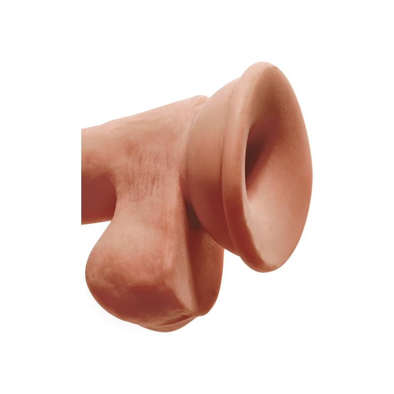 Dildo Triple Densidad con Testiculos 65 Caramelo