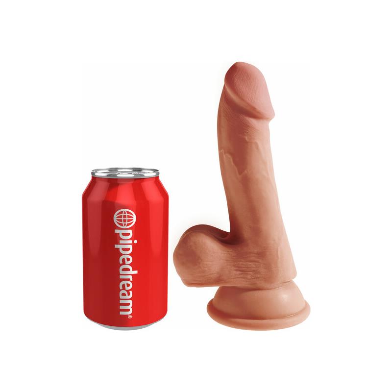 Dildo Triple Densidad con Testiculos 65 Caramelo