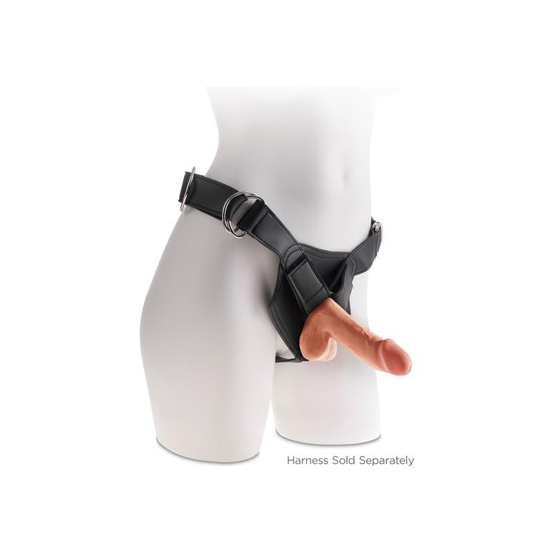 Dildo Triple Densidad con Testiculos 65 Caramelo