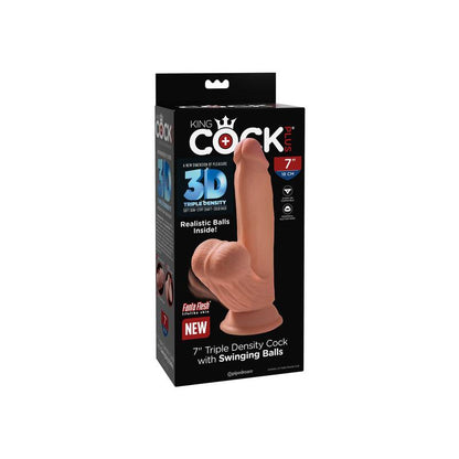Dildo Triple Densidad Testiculos Oscilantes 7 Caramelo