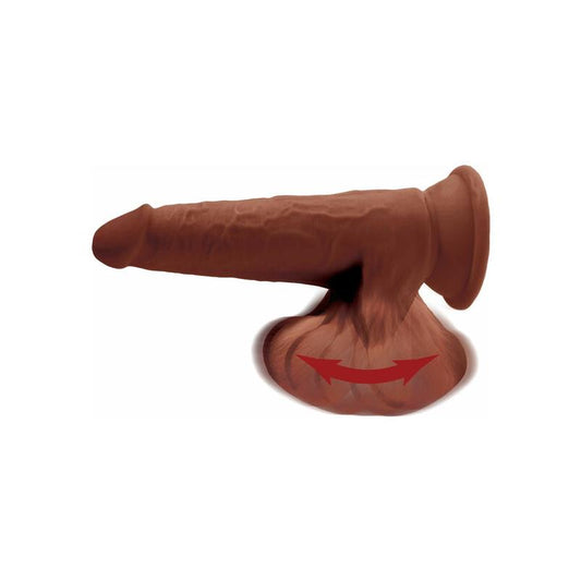 Dildo Triple Densidad Testiculos Oscilantes 8 Caramelo