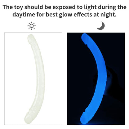 Dildo Doble Lumino 145 Luz Azul