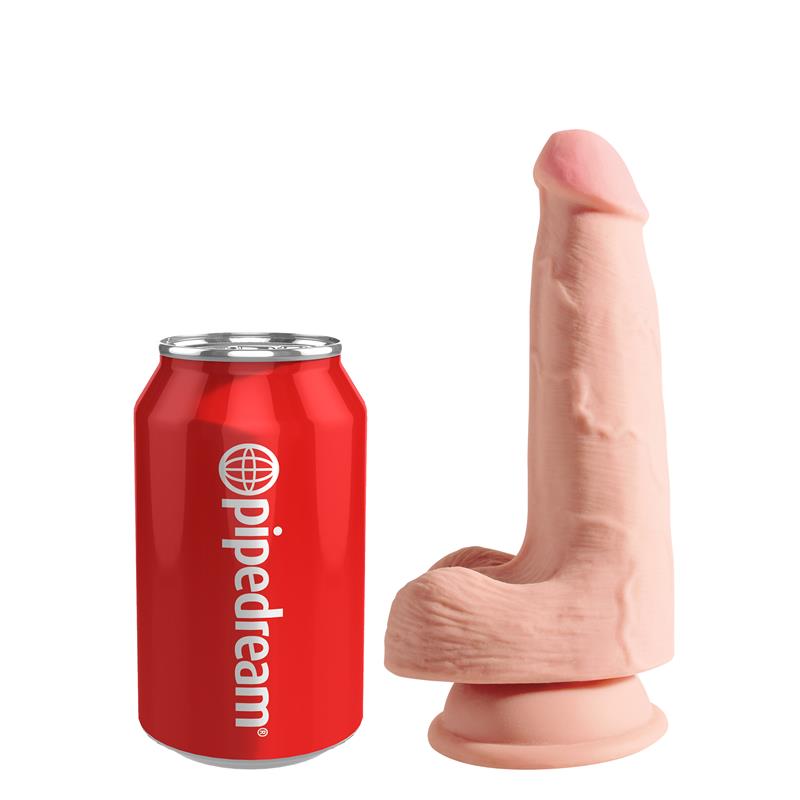 3D Dildo Triple Densidad con Testiculos Plus 5 Natural