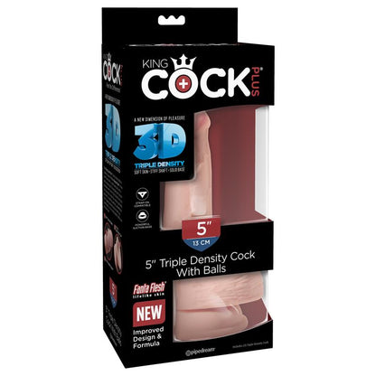 3D Dildo Triple Densidad con Testiculos Plus 5 Natural