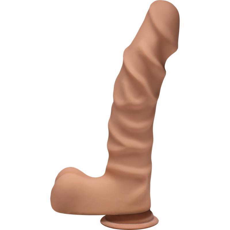 Dildo Dual Density RaginD con Testiculos 9 Caramel