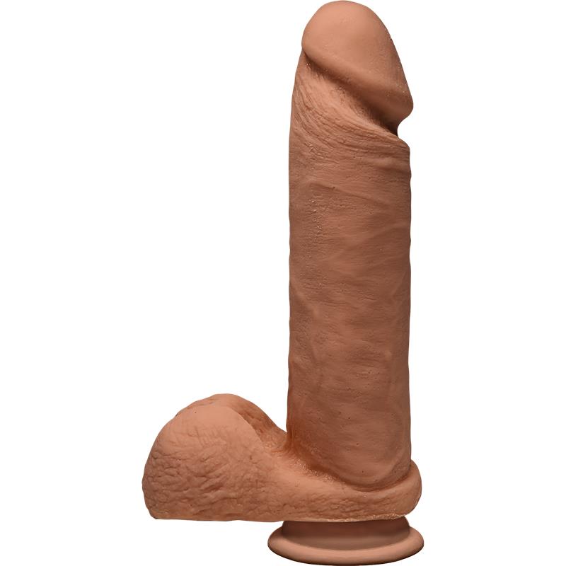 Dildo Dual Density Perfect D y Testiculos 8 Caramelo