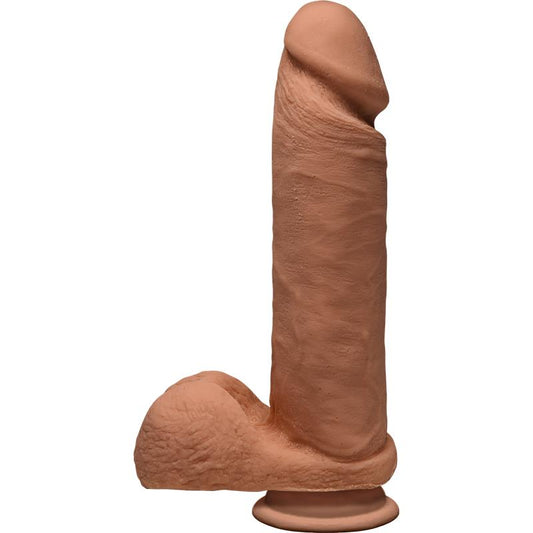Dildo Dual Density Perfect D y Testiculos 8 Caramelo