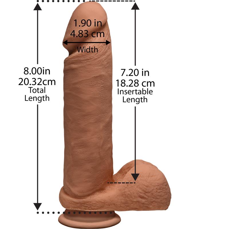 Dildo Dual Density Perfect D y Testiculos 8 Caramelo