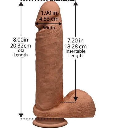 Dildo Dual Density Perfect D y Testiculos 8 Caramelo