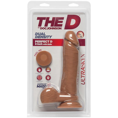 Dildo Dual Density Perfect D y Testiculos 8 Caramelo