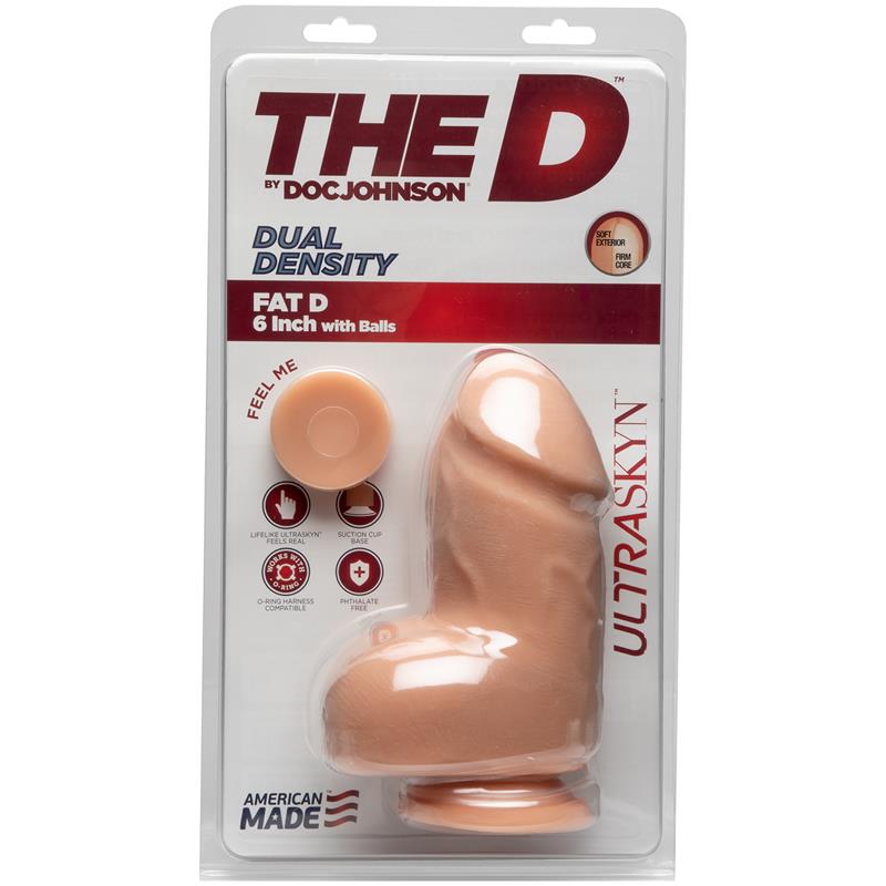 Dildo Dual Density Fat D con Testiculos 6 Ultraskyn Vainilla