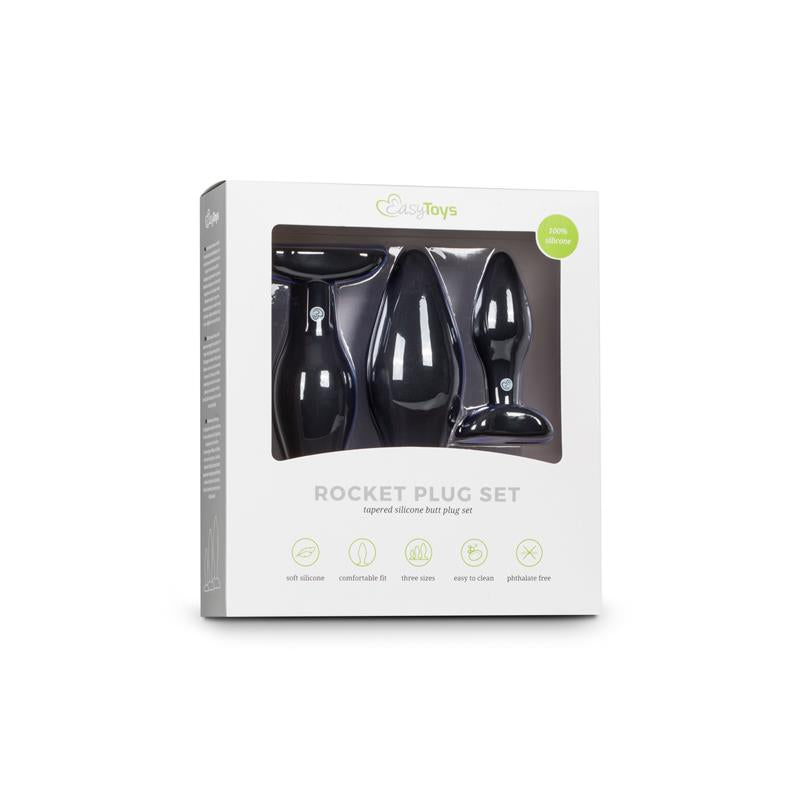 Set 3 Plugs de Silicona Negros