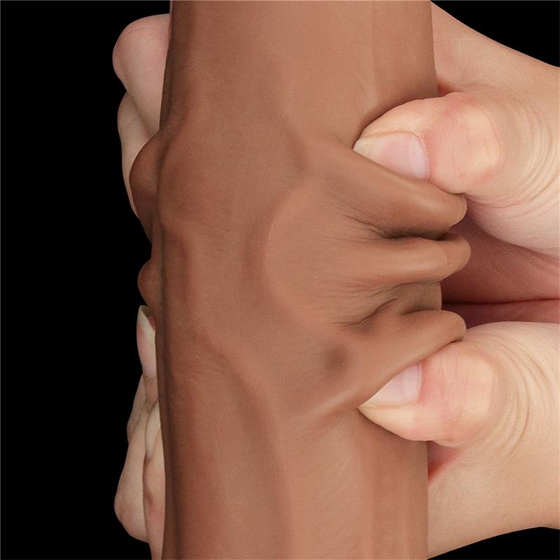 Dildo Dual Density Piel Desizante Retractil 115