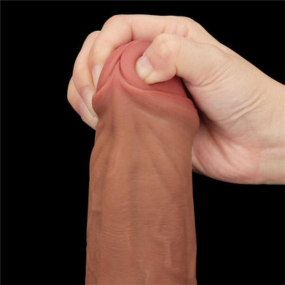 Dildo Dual Density Piel Desizante Retractil 115