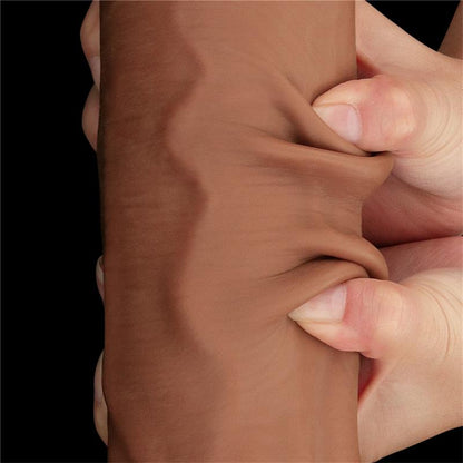 Dildo Dual Density Piel Deslizante Retractil 14