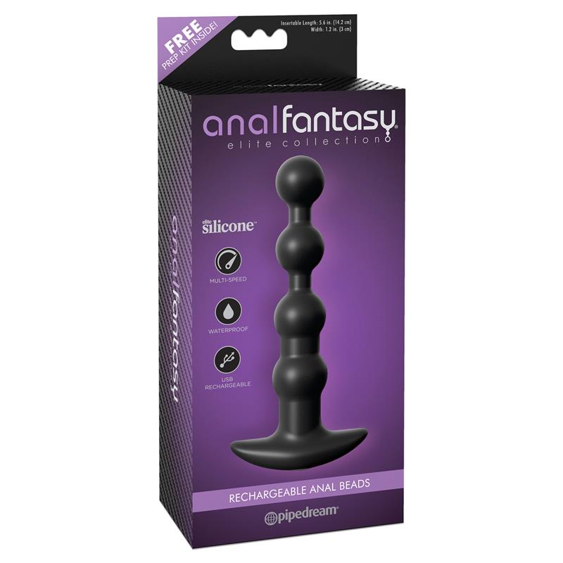 Cadena Anal con Vibracion Negro
