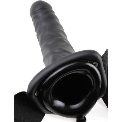 Arnes con Dildo Hueco y Vibracion 8 Negro