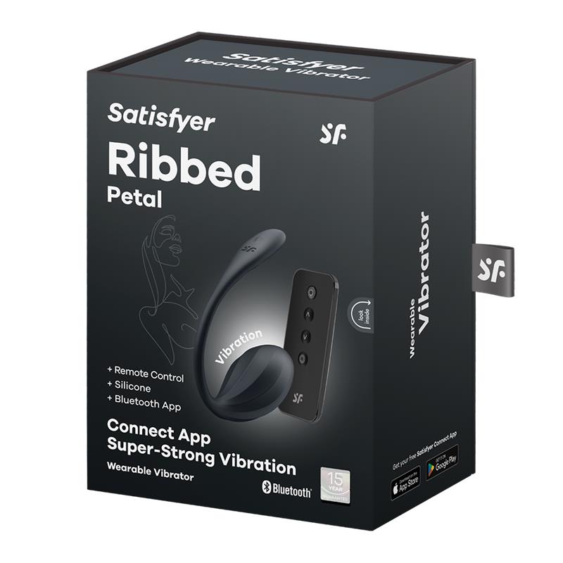 Ribbed Petal Vibrador de Braguita APP Negro