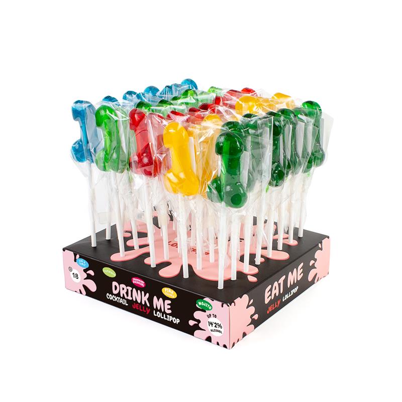 Expositor Piruletas Pene Sabores con Alcohol 40 uds