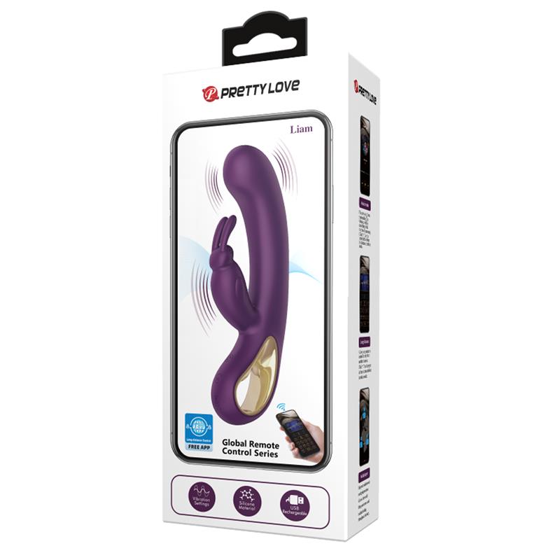 Liam Vibrador Punto G Silicona con APP Morado