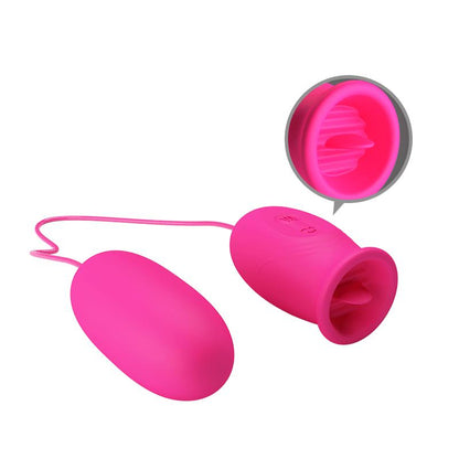 Daisy Huevo Vibrador y Lengua Estimuladora Rosa
