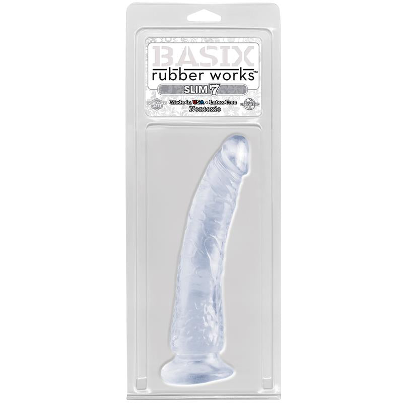 Dildo Slim 1778 cm con Ventosa Transparente