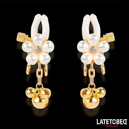 Pinzas para Pezones con Flor de Perlas