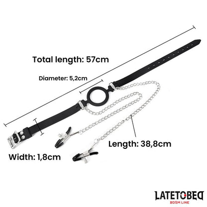 Mordaza de Aro con Pinzas para Pezones