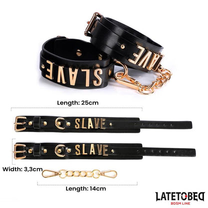 Esposas para Tobillos SLAVE con Cadena Dorada