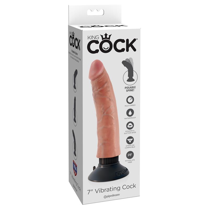 King Cock Vibrador Realistico 7 Color Natural