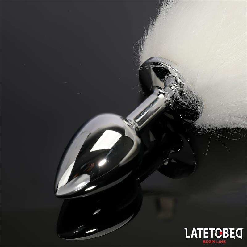 Plug Anal con Cola Blanco 40 cm
