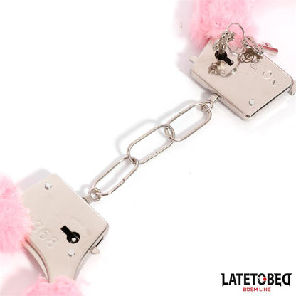 Esposas de Metal Furry con Pelo Rosa