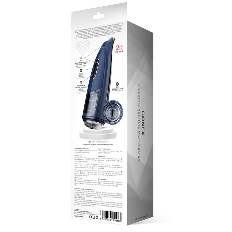 Gonex Masturbador Masculino Rotacion Movimiento Thrusting y Gemidos