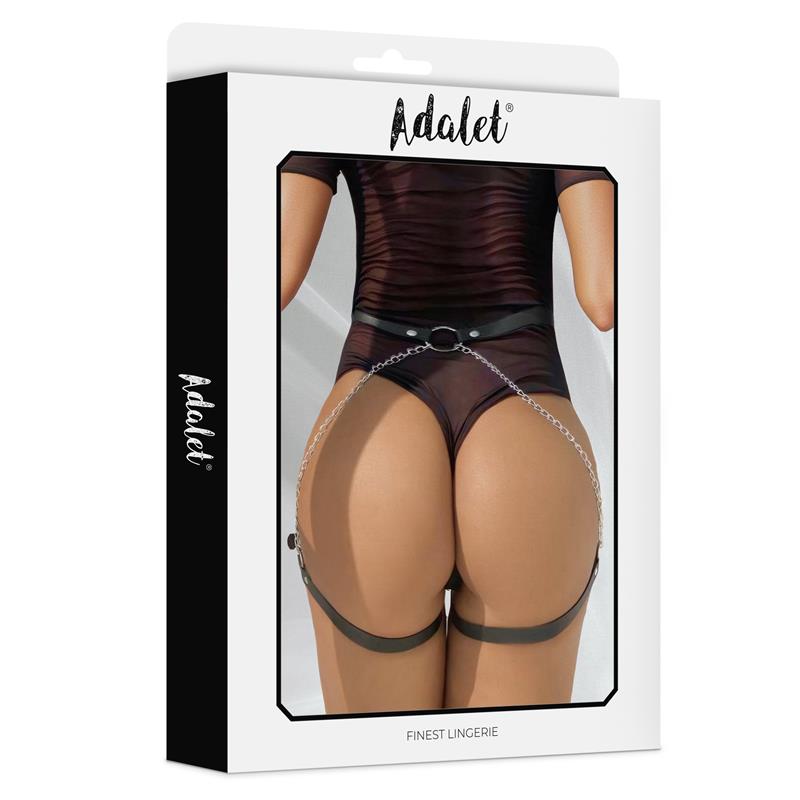 Oriana Cinturon Cuero Vegano con Cadenas Tall unica