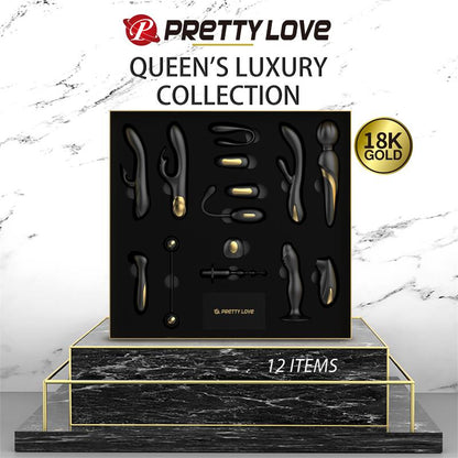 Luxury Set Queens 12 Juguetes Negro y Oro 18k