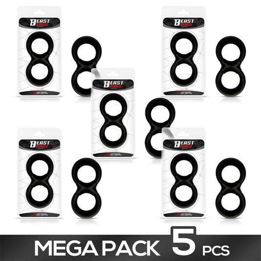Pack de 5 Anillo para el Pene y Testiculos Silicona Liquida 25 mm