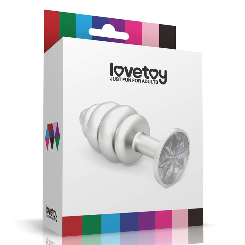 Plug Anal en Espiral Rosebud con Joya Transparente