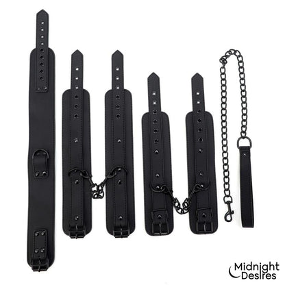 Set de Restricciones con Esposas y Collar con Correa