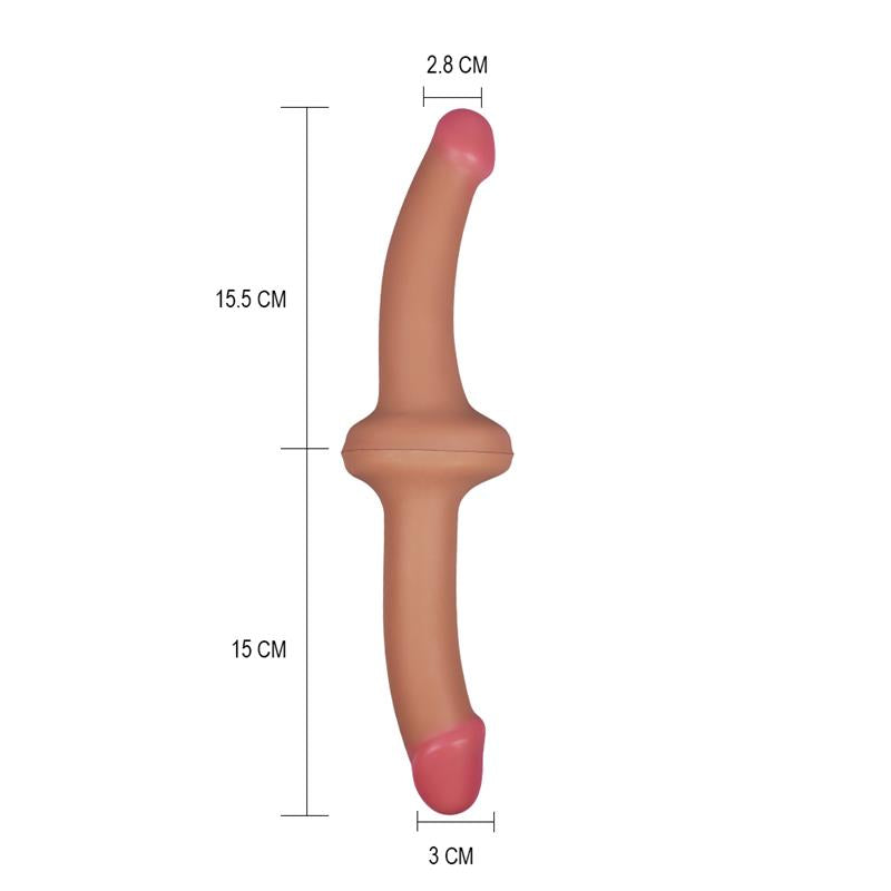 Dildo Doble 125 Silicona Liquida Natural