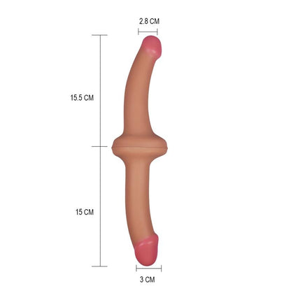 Dildo Doble 125 Silicona Liquida Natural