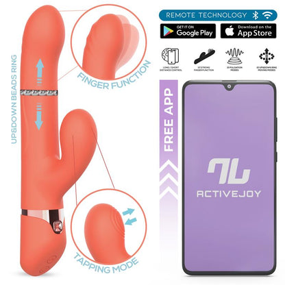 Mindy Vibrador con Anillo de Bolas Up and Down Finger y Pulsacion con APP