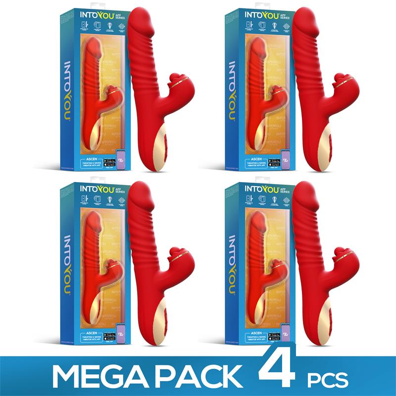 Pack de 4 Ascen Vibrador con Thrusting y Waving con APP