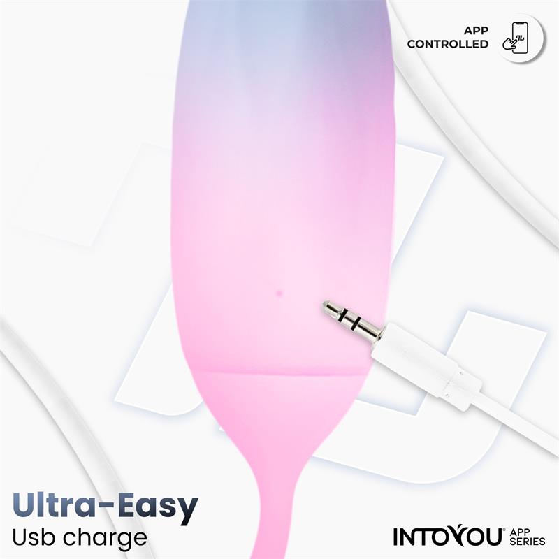 Huevo Silicona Doble Capa con APP Azul Rosa