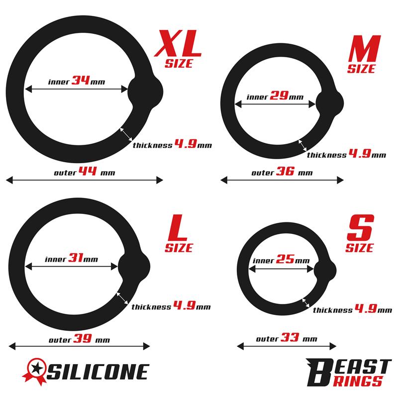 Set de 4 Anillos para el Pene Silicona