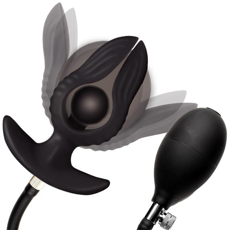 Dark Pearl Plug Anal con Inflado y Vibracion con Control Remoto