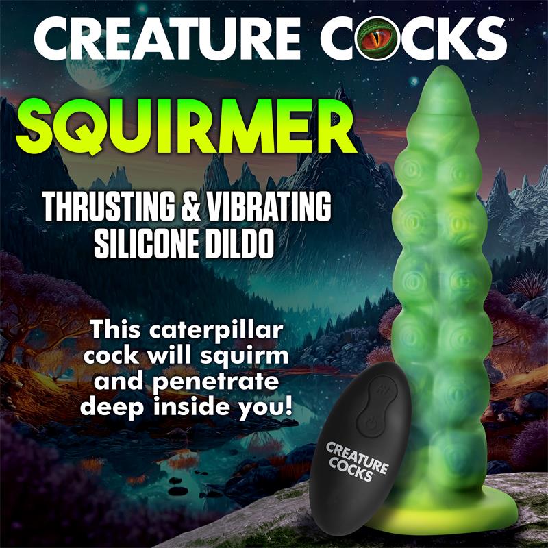 Squirmer Dildo con Thrusting y Vibracion Control Remoto Silicona