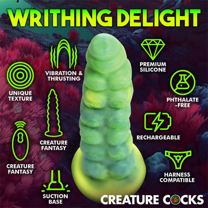 Squirmer Dildo con Thrusting y Vibracion Control Remoto Silicona