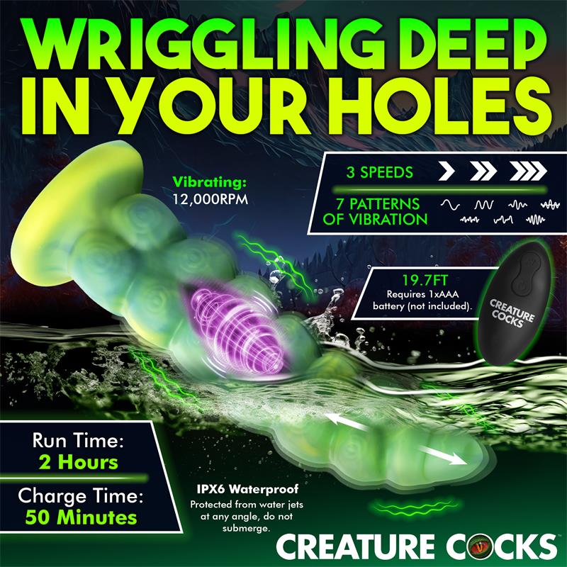 Squirmer Dildo con Thrusting y Vibracion Control Remoto Silicona